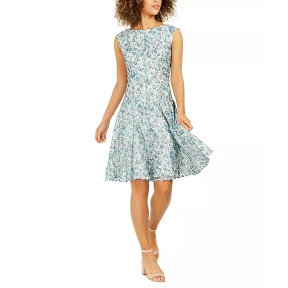 NY Collection Petite Floral Lace A Line Dress P XL - Picture 5 of 10